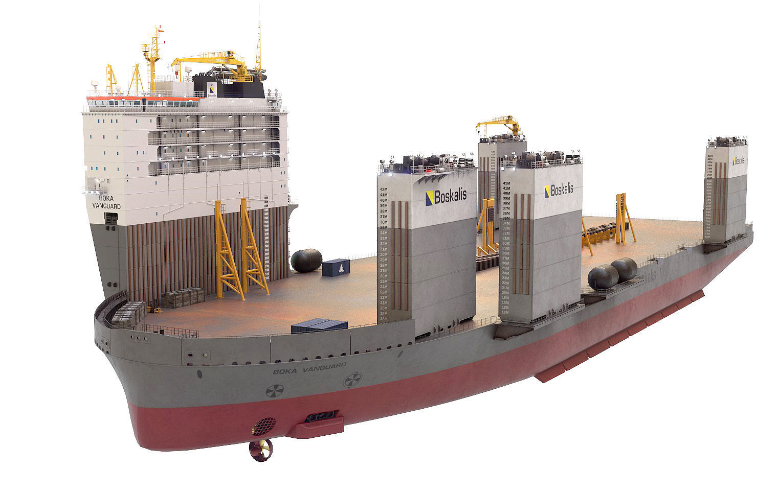 Heavy transport vessel grey 3D model_10