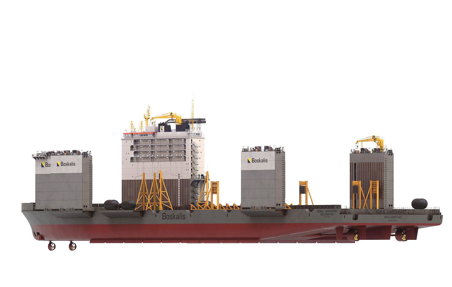 Heavy transport vessel grey 3D model_5