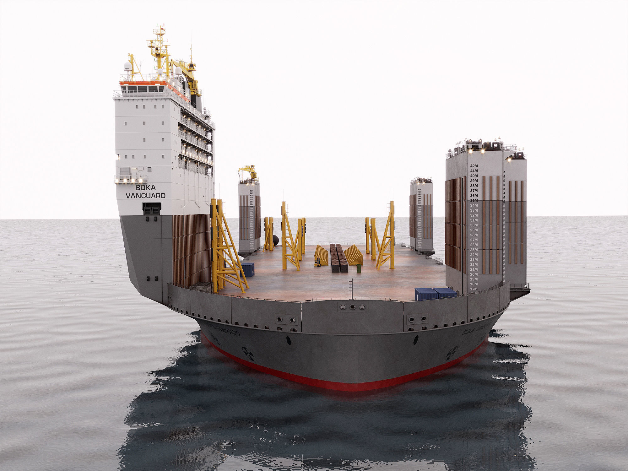 Heavy transport vessel grey 3D model_9