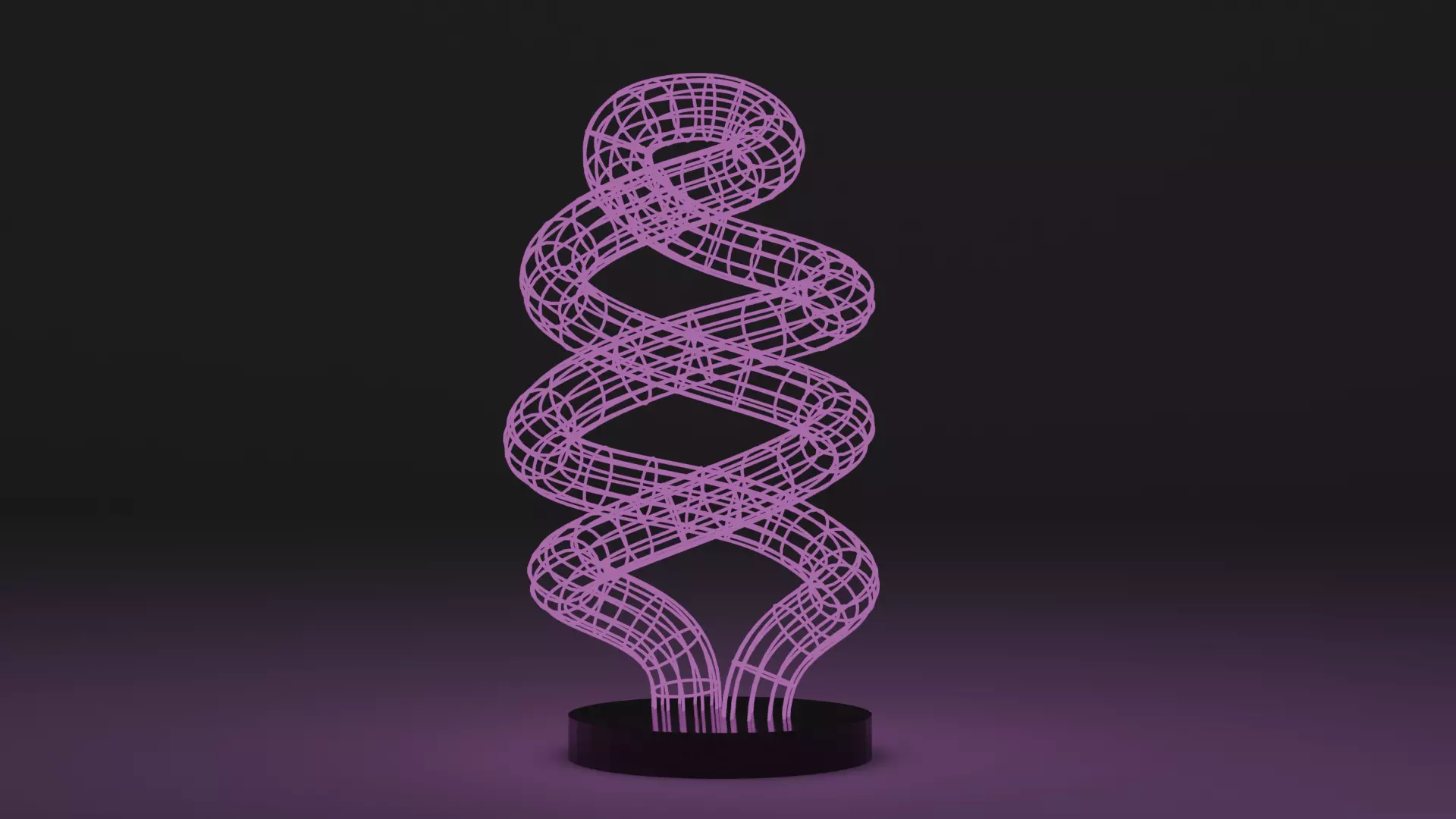 Spiral Energy-efficient Lamp Black Metal Light Free low-poly 3D model