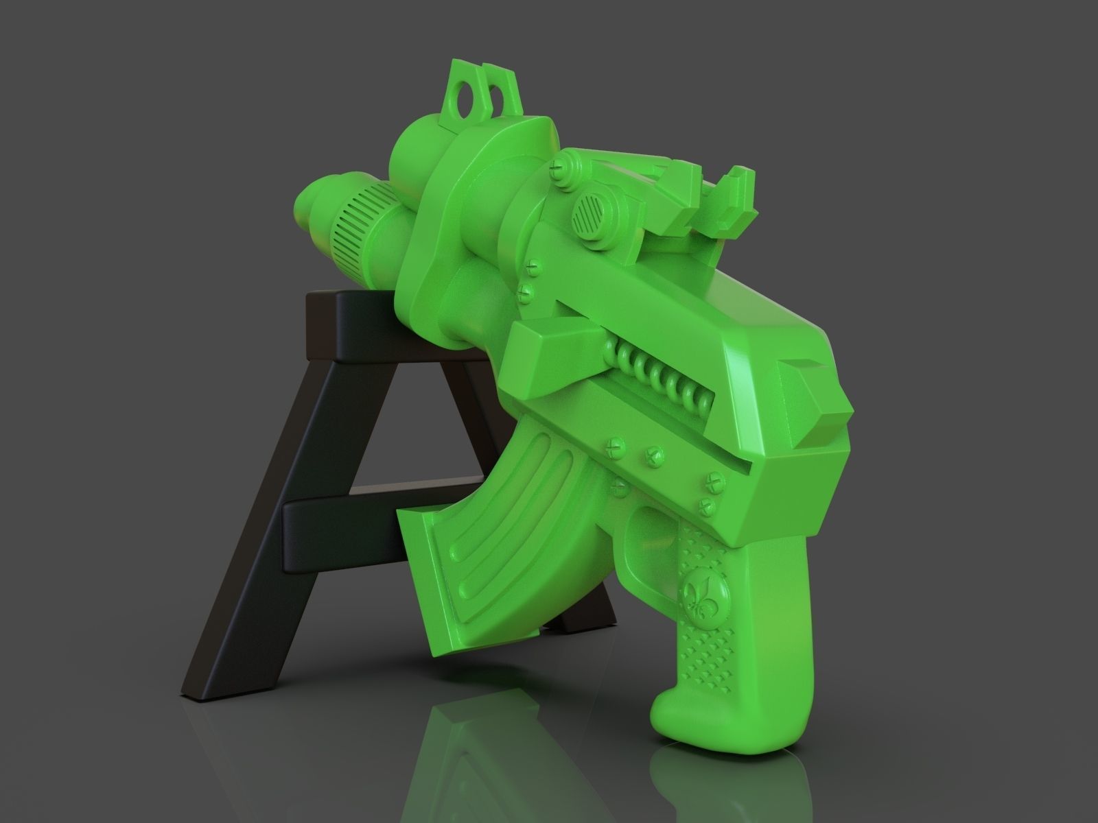 Stylized Sci-Fi Pistol Sculpture 3D print model_2