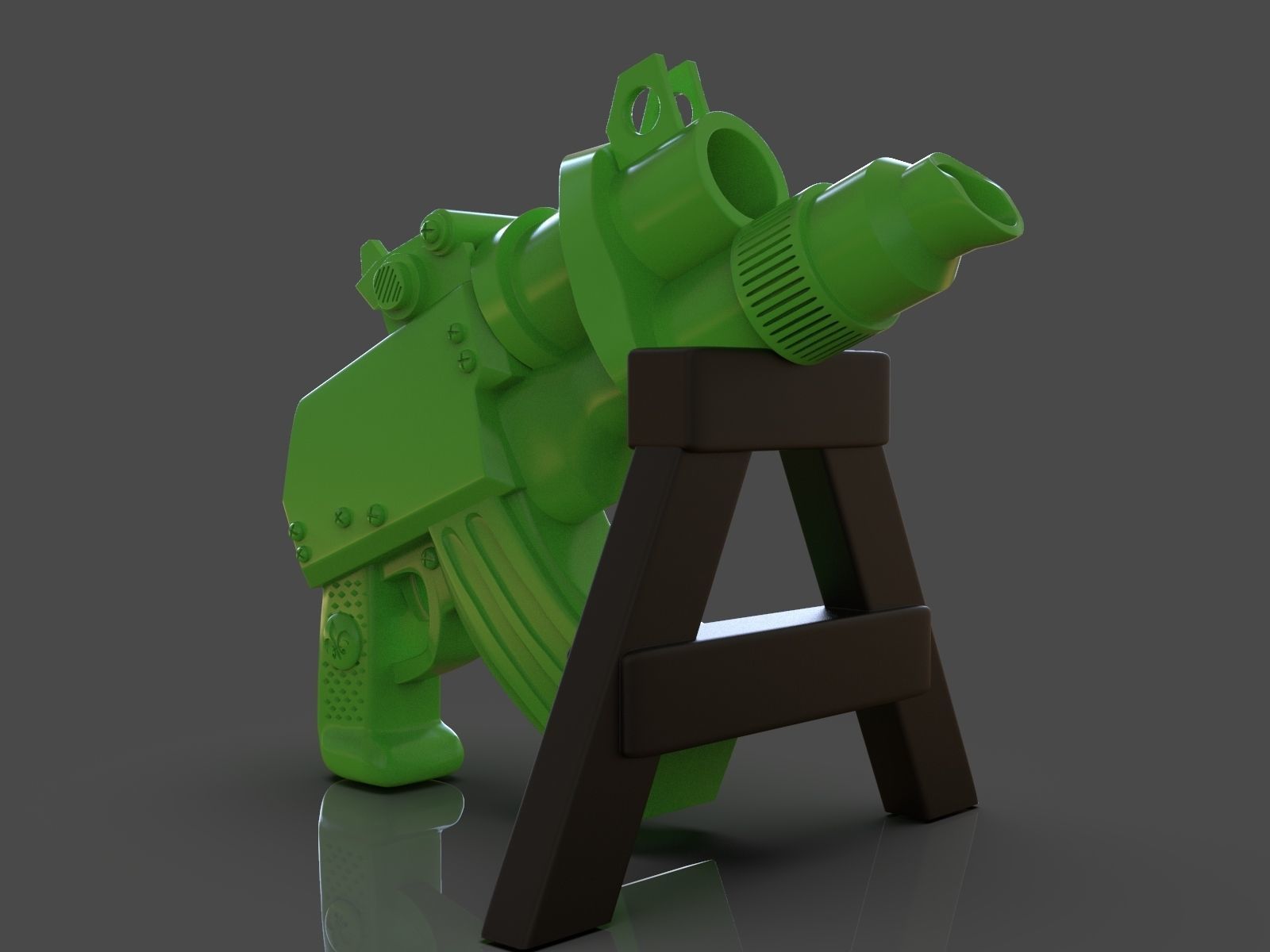 Stylized Sci-Fi Pistol Sculpture 3D print model_6