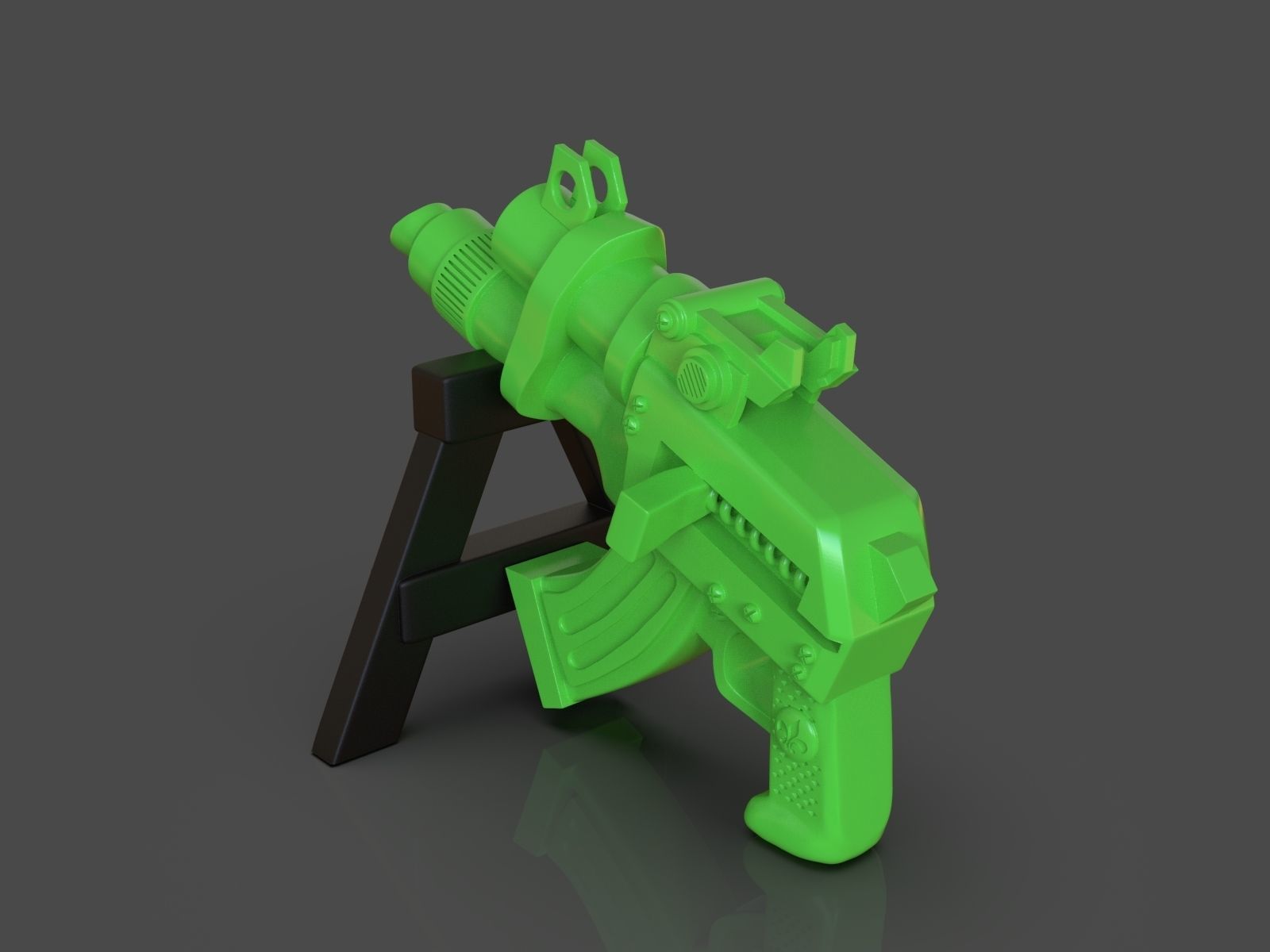 Stylized Sci-Fi Pistol Sculpture 3D print model_9