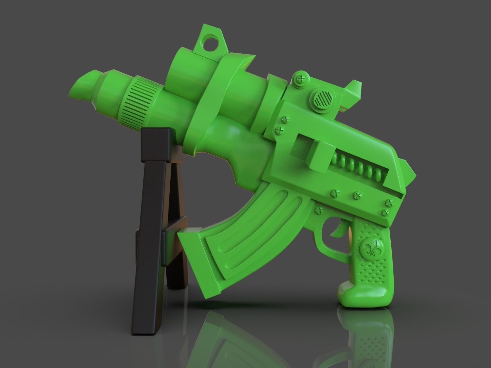 Stylized Sci-Fi Pistol Sculpture 3D print model_1