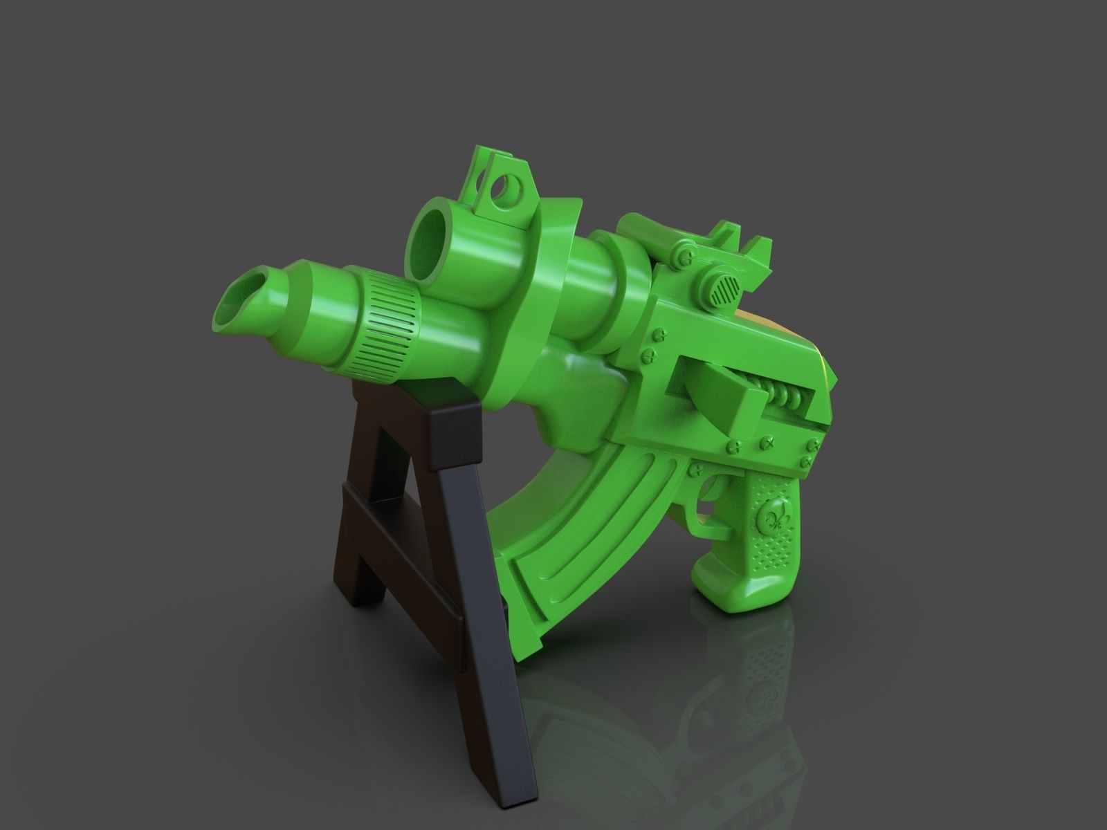 Stylized Sci-Fi Pistol Sculpture 3D print model_8