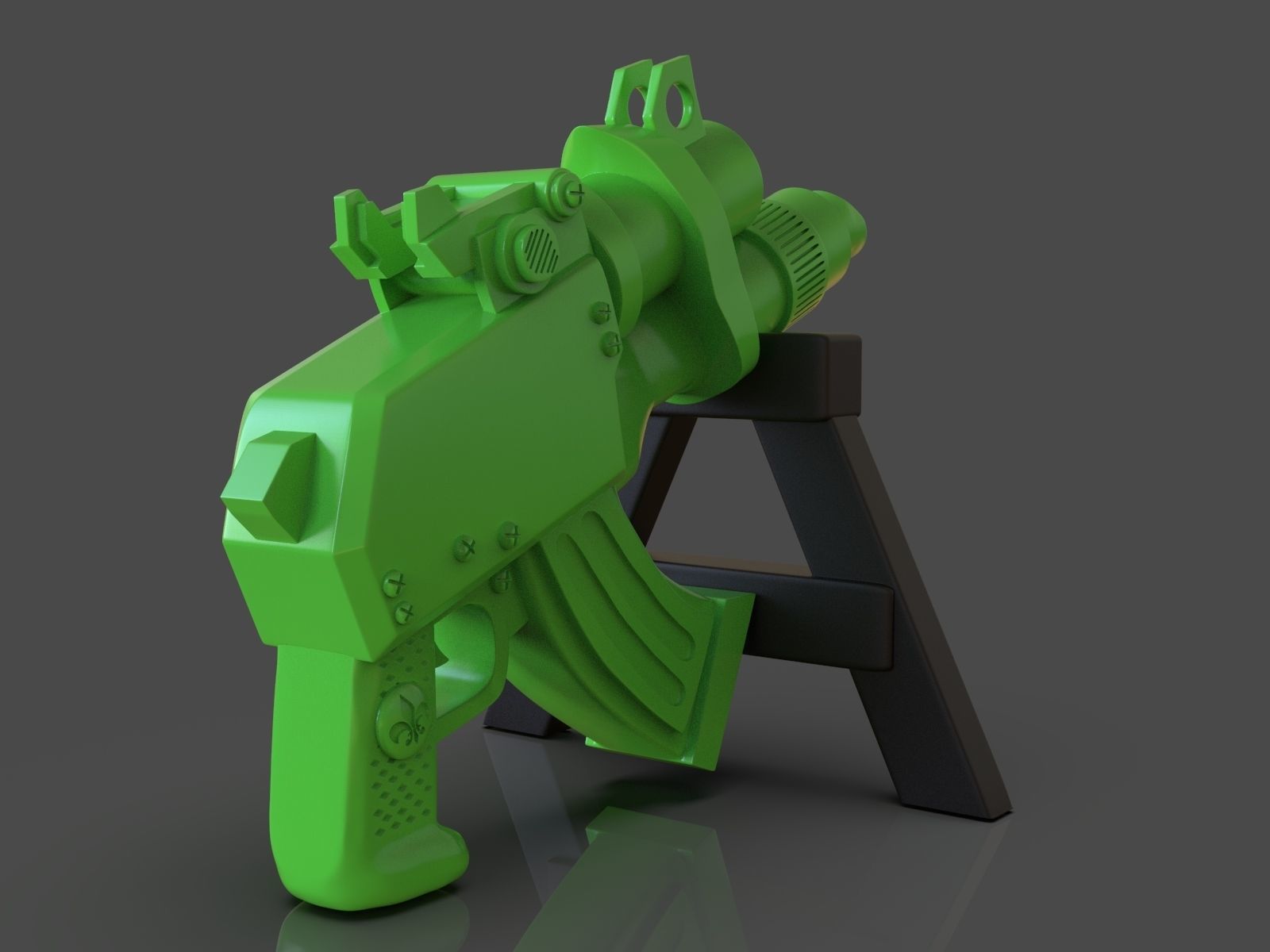 Stylized Sci-Fi Pistol Sculpture 3D print model_4