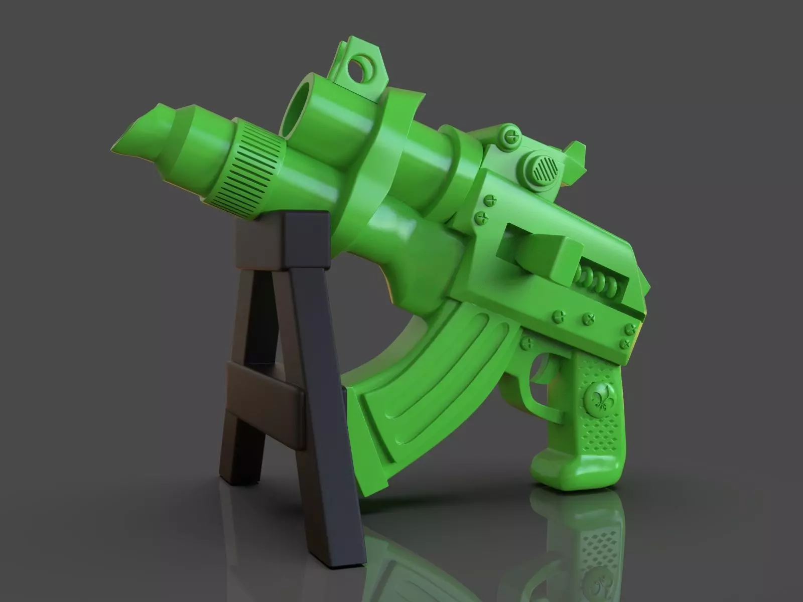 Stylized Sci-Fi Pistol Sculpture 3D print model_0
