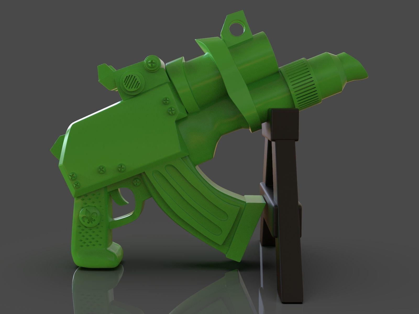 Stylized Sci-Fi Pistol Sculpture 3D print model_5