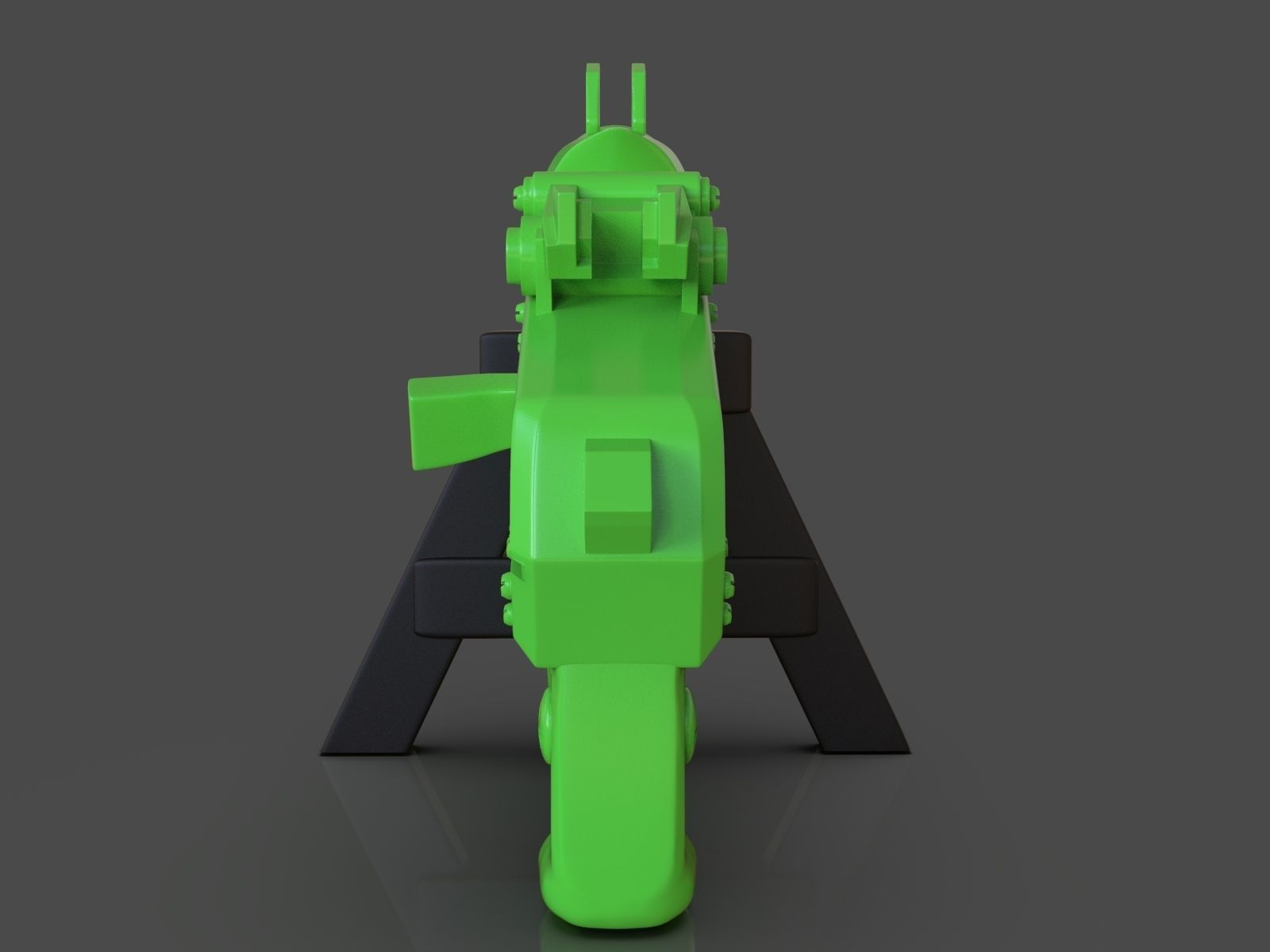 Stylized Sci-Fi Pistol Sculpture 3D print model_3