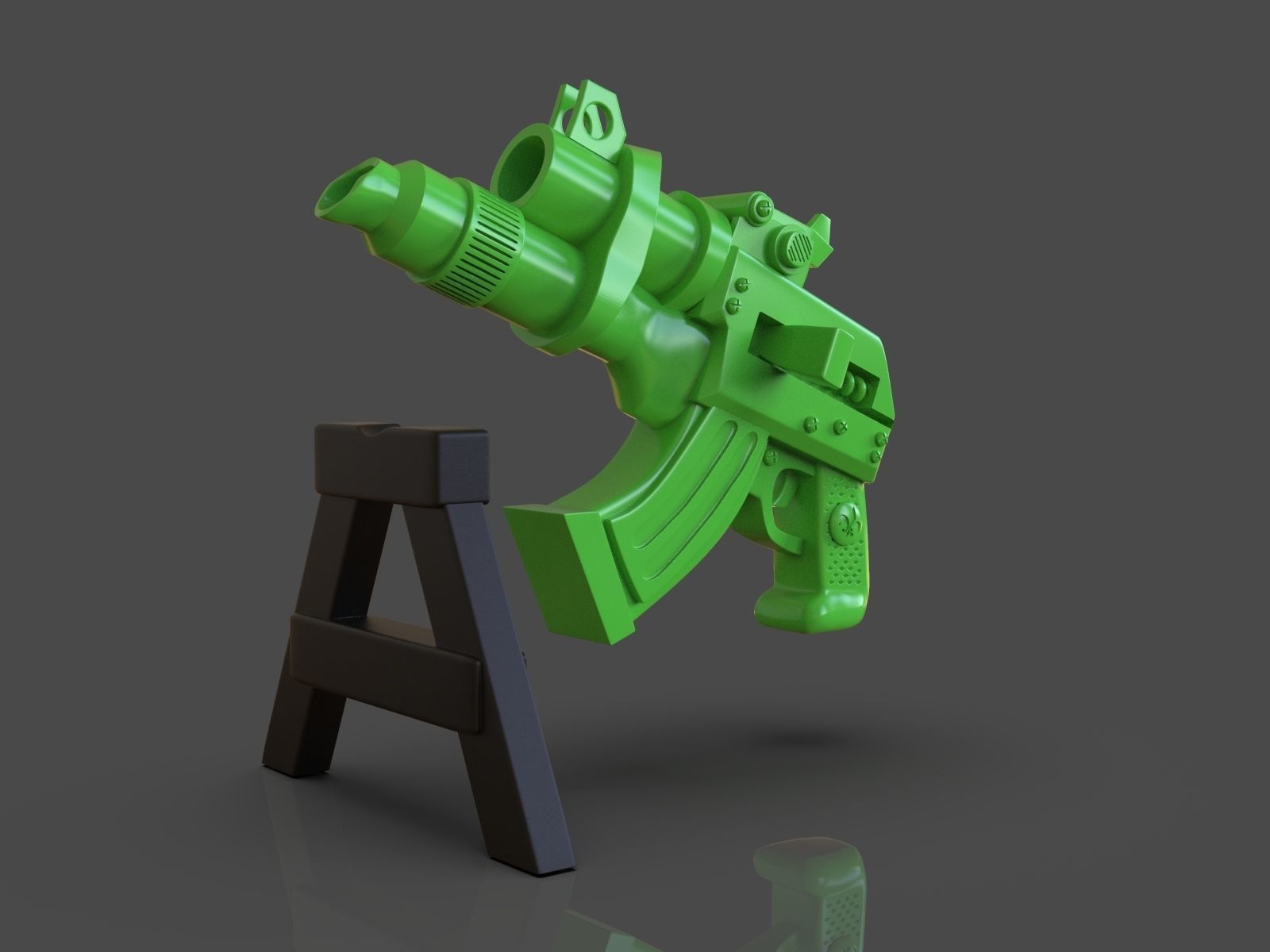 Stylized Sci-Fi Pistol Sculpture 3D print model_13