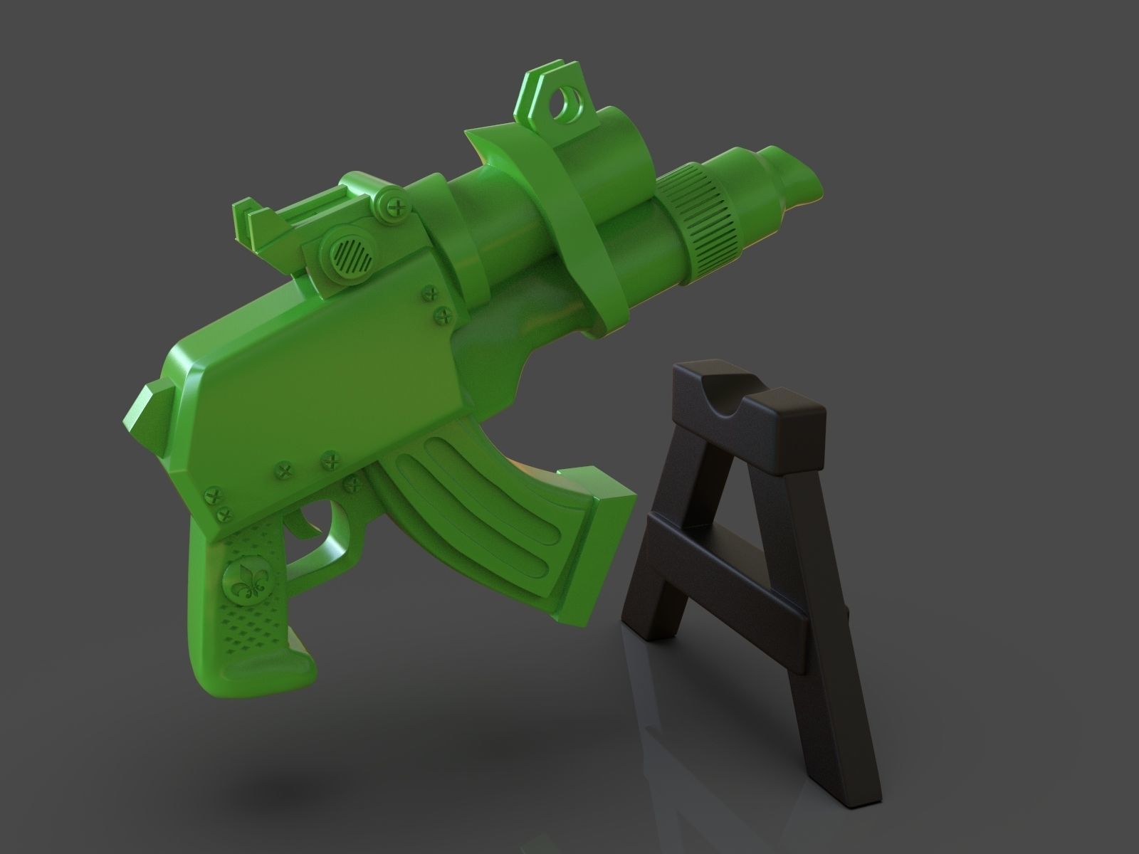 Stylized Sci-Fi Pistol Sculpture 3D print model_15