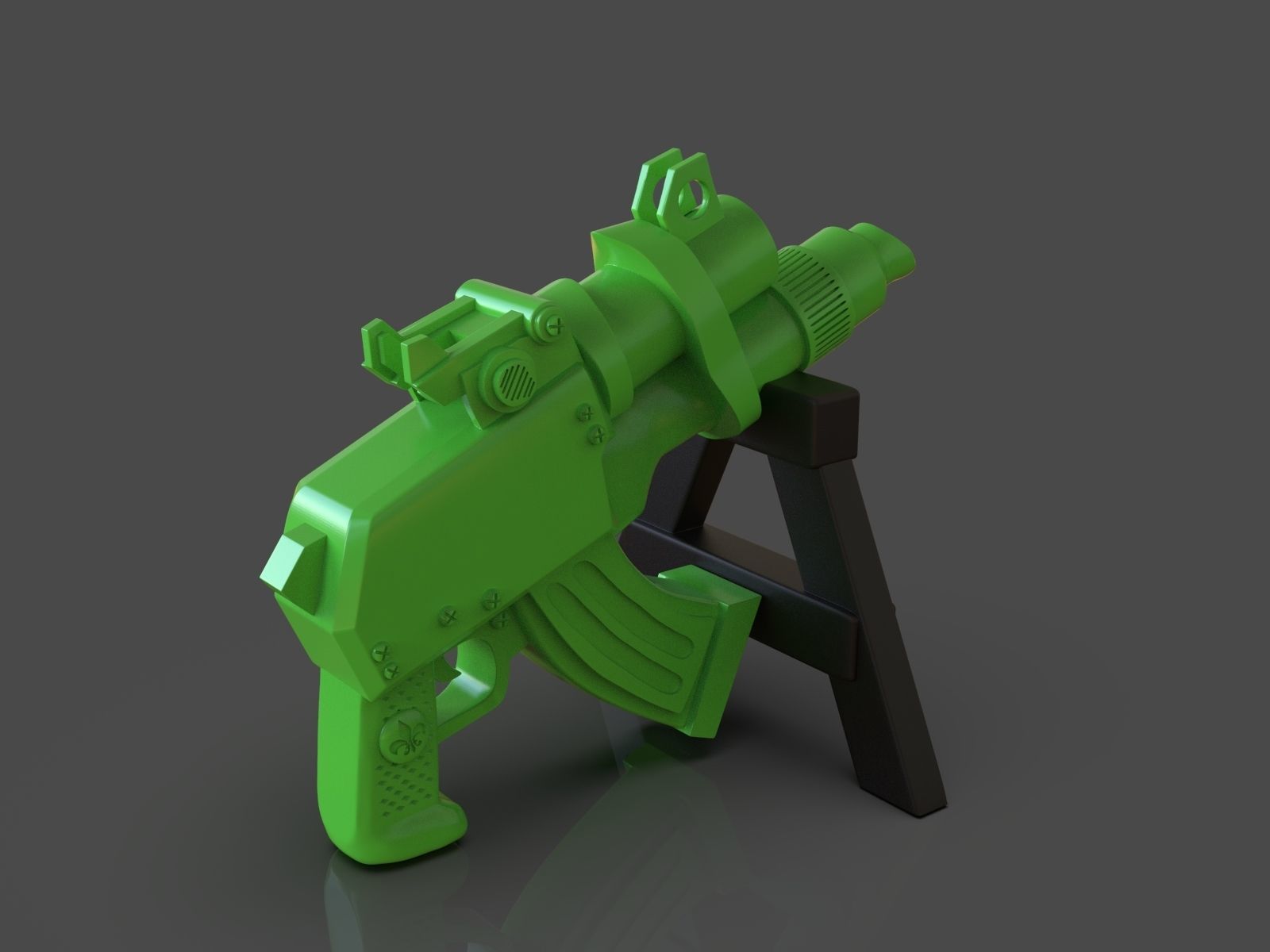 Stylized Sci-Fi Pistol Sculpture 3D print model_10