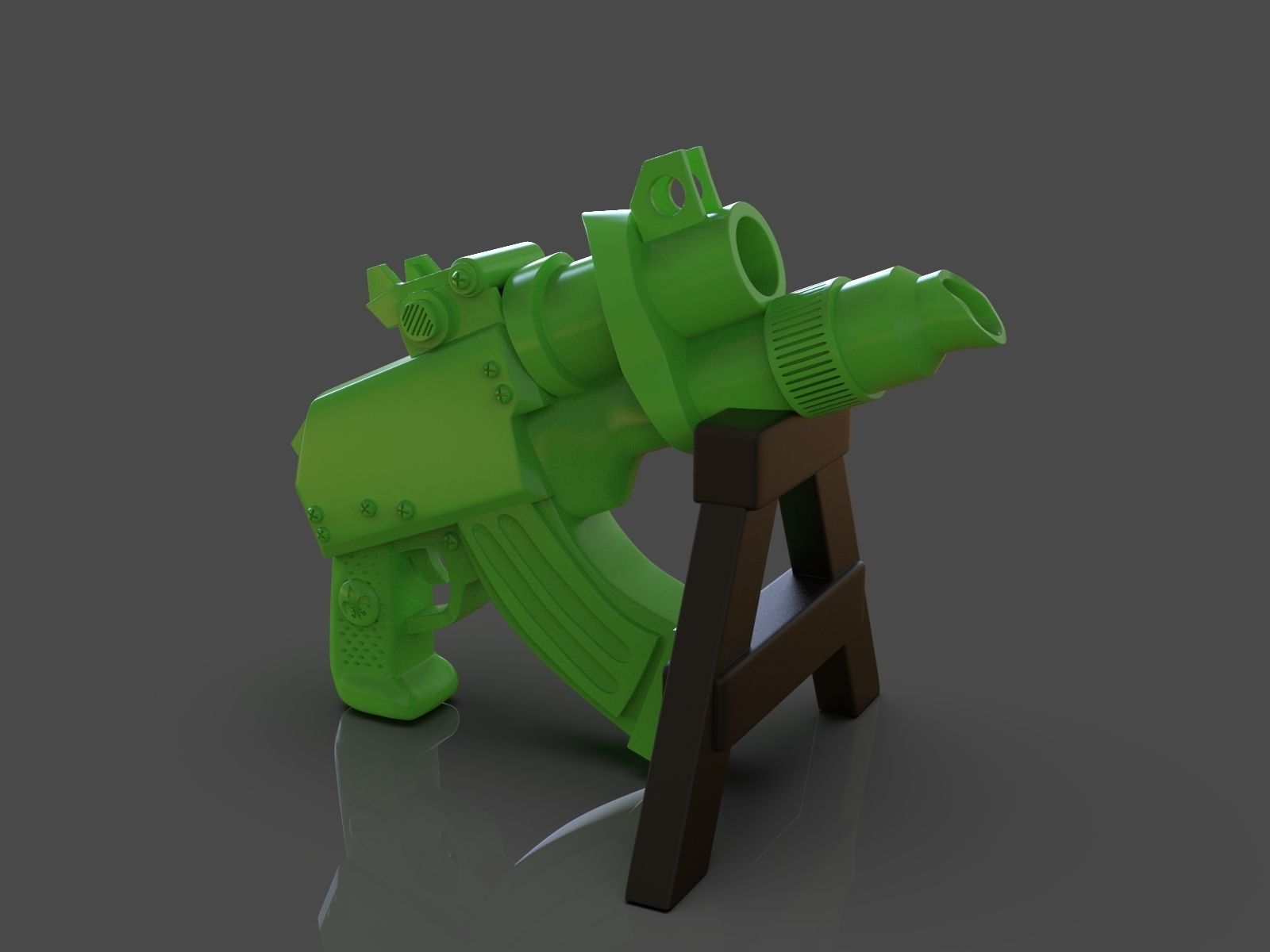 Stylized Sci-Fi Pistol Sculpture 3D print model_11