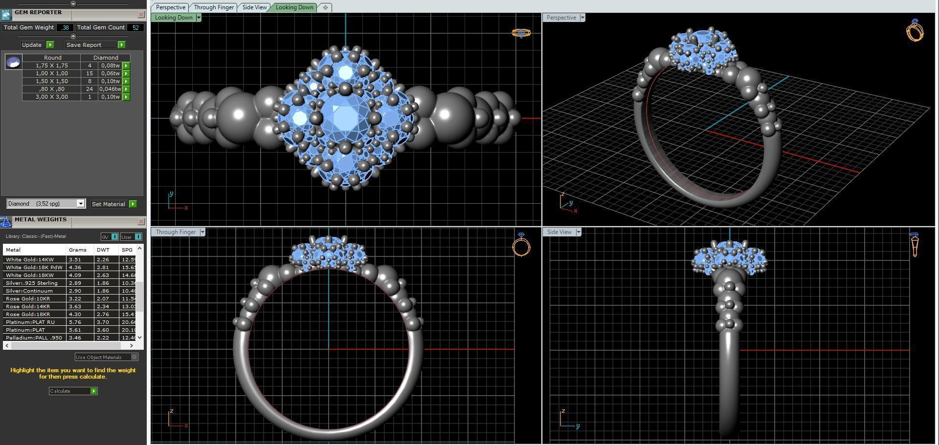 diamond bubbls ring 3D print model_4
