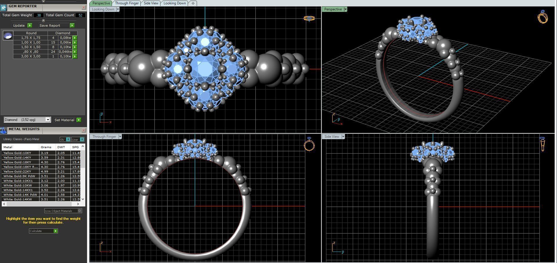 diamond bubbls ring 3D print model_5