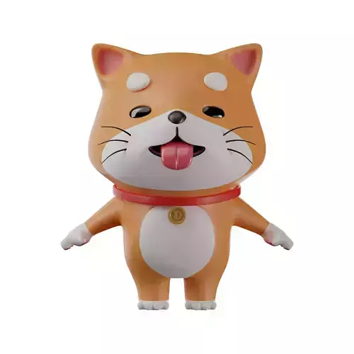 little cute Shiba Dog  3D character Japanese Shiba Dog
