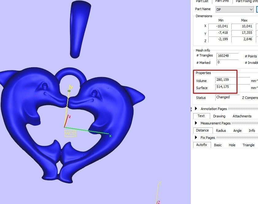 Pendant Dolphins Kissing Heart  3D print model_3