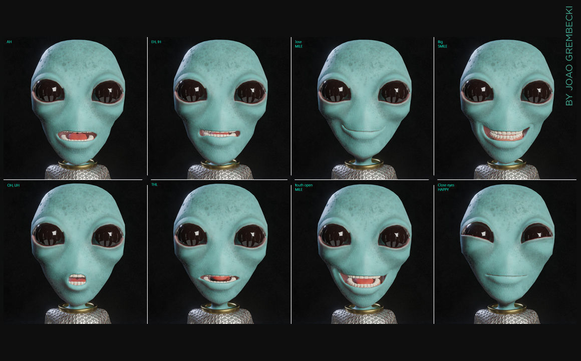 Alien Cartoon Low-poly 3D model_14