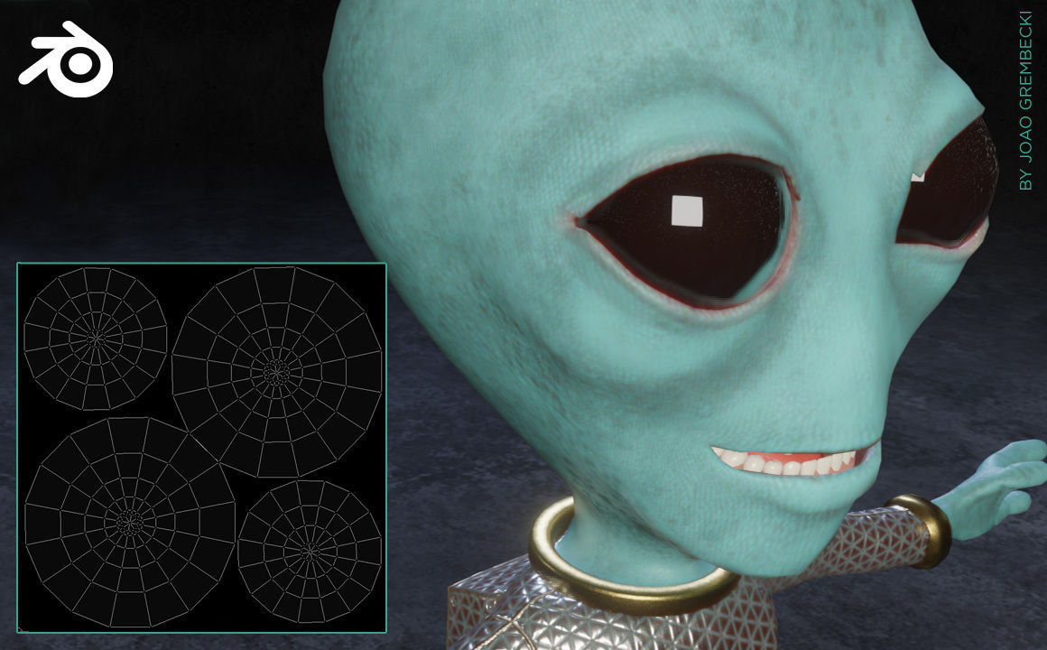 Alien Cartoon Low-poly 3D model_15