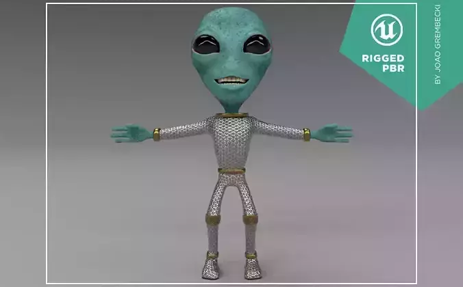 Alien Cartoon Low-poly 3D model