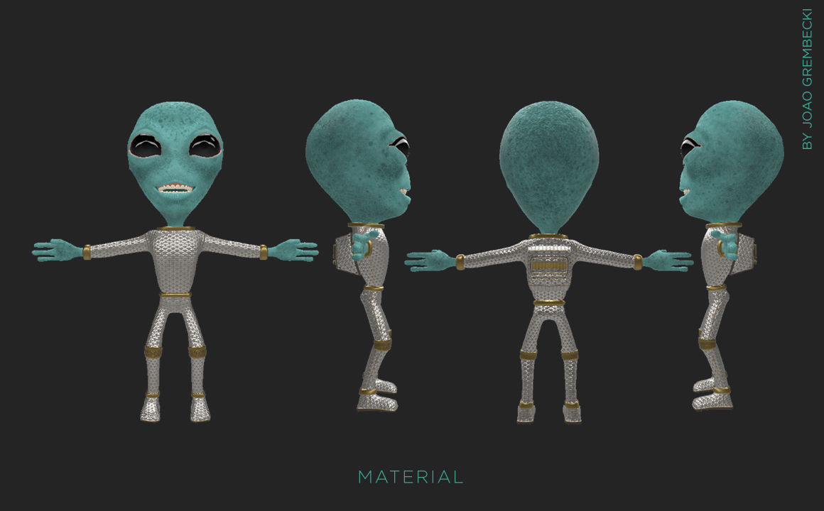 Alien Cartoon Low-poly 3D model_8
