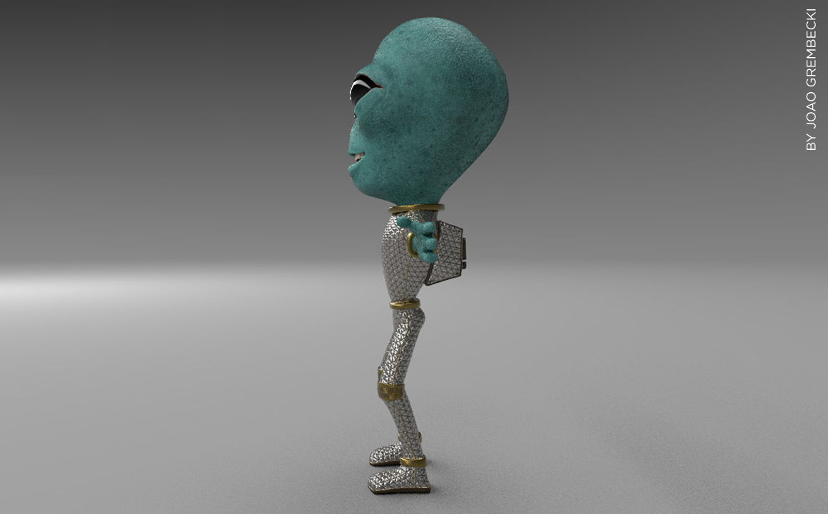 Alien Cartoon Low-poly 3D model_7
