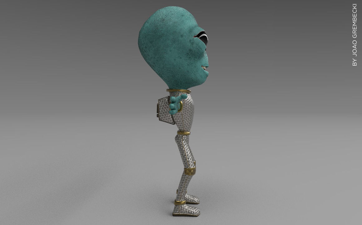 Alien Cartoon Low-poly 3D model_5