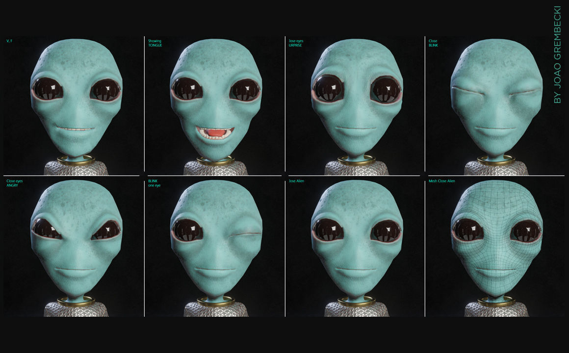 Alien Cartoon Low-poly 3D model_13