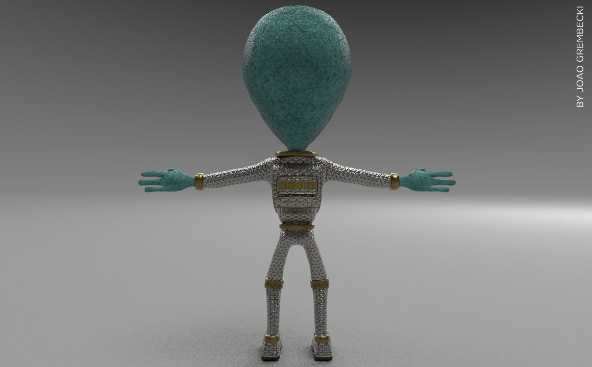 Alien Cartoon Low-poly 3D model_6