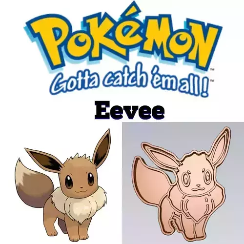 Amazing Pokemon Eevee Cookie Cutter Stamp Cake Decorating  3D model