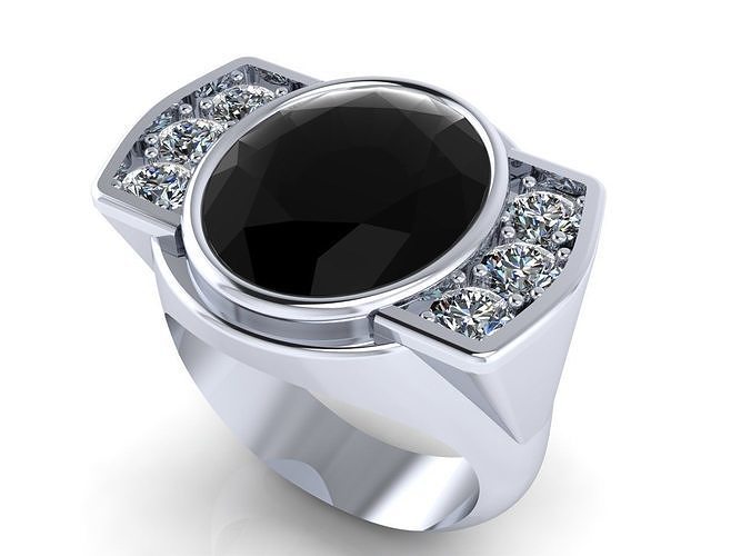 Men Ring With Stones 3D print model