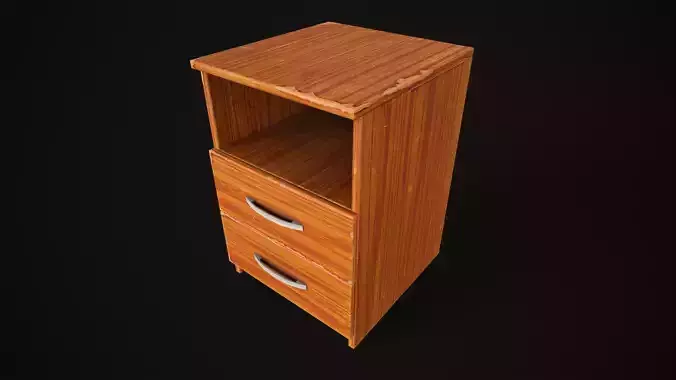 Old shabby nightstand Low-poly 3D model