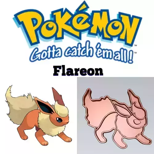 Amazing Pokemon Flareon Cookie Cutter Stamp Cake Decorating 