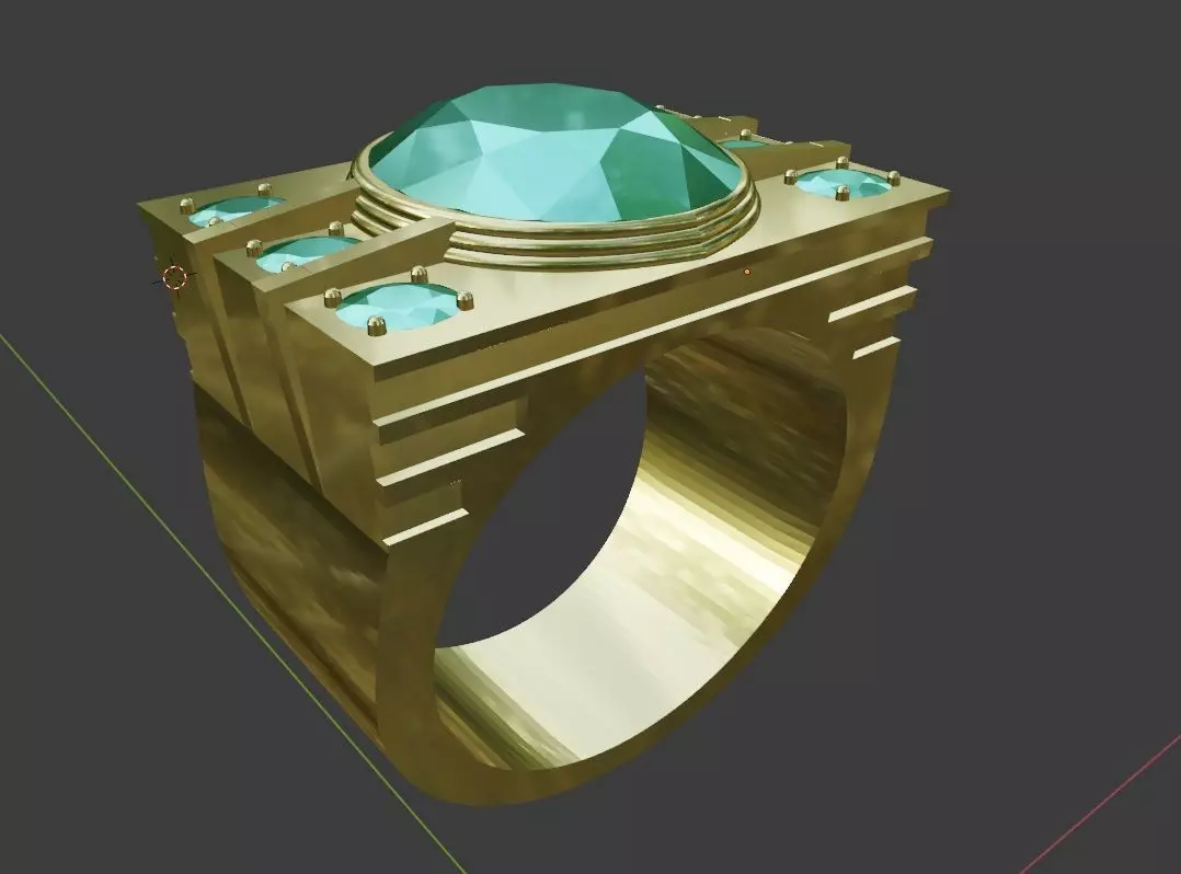 Men Ring With Stones 3D print model_0