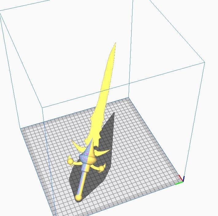 Sword with handle 3D print model_4