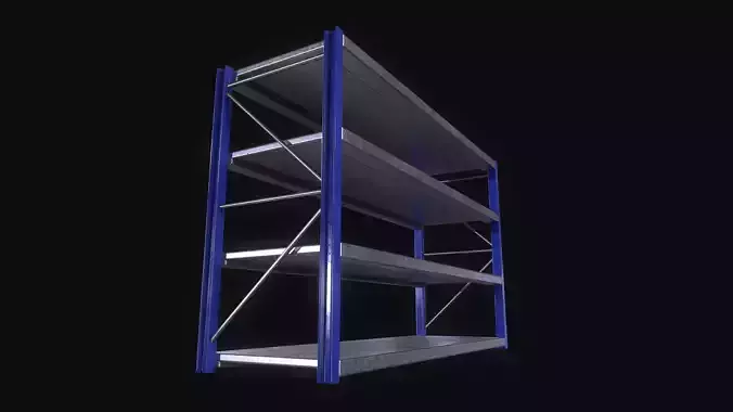 Metal Rack Blue 1 Low-poly 3D model