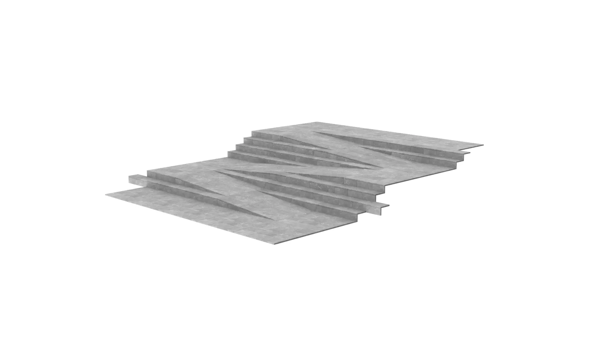 Ramp Stair Low-poly 3D model_7