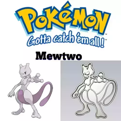 Amazing Pokemon Mewtwo Cookie Cutter Stamp Cake Decorating  3D model