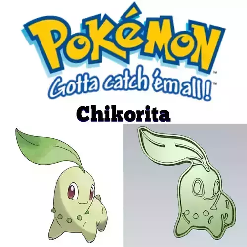 Amazing Pokemon Chikorita Cookie Cutter Stamp Cake Decorating  3D model