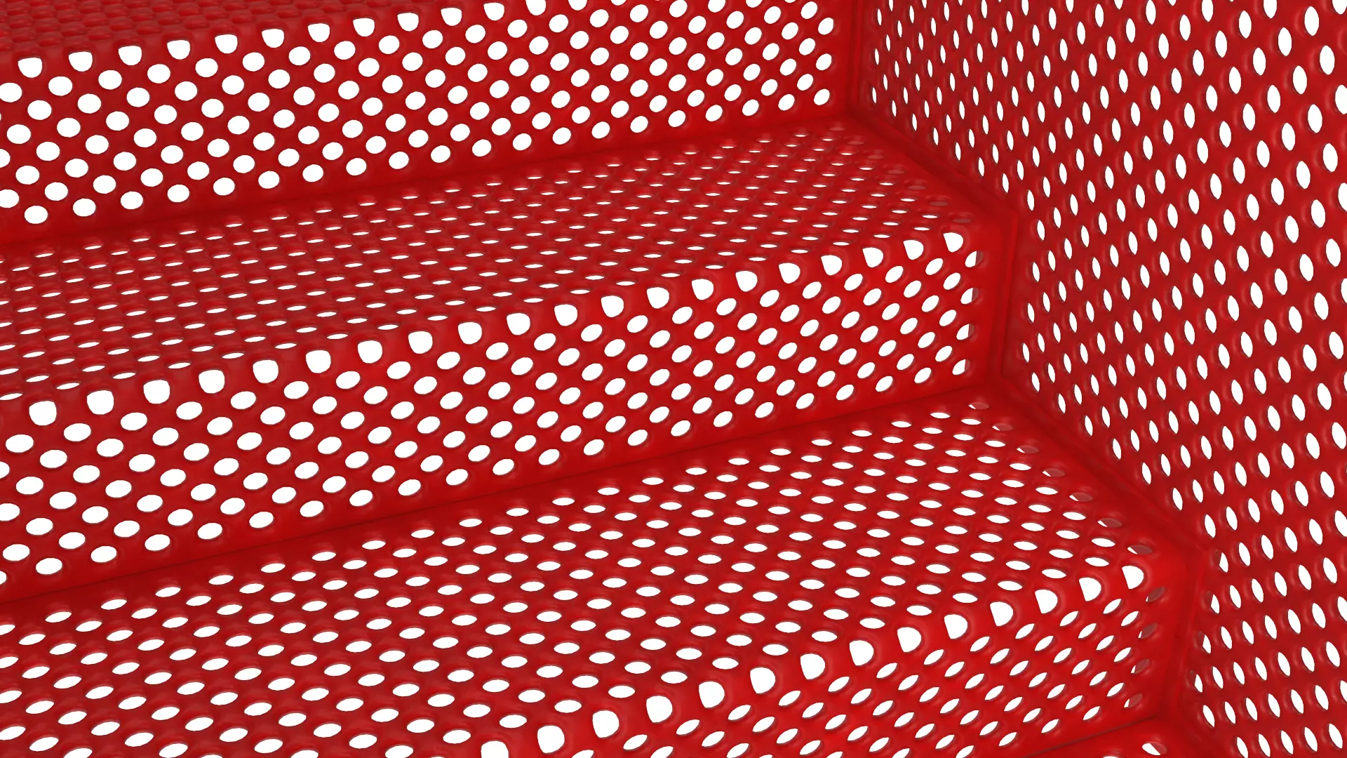 Hanging Red Staircase Low-poly 3D model_10