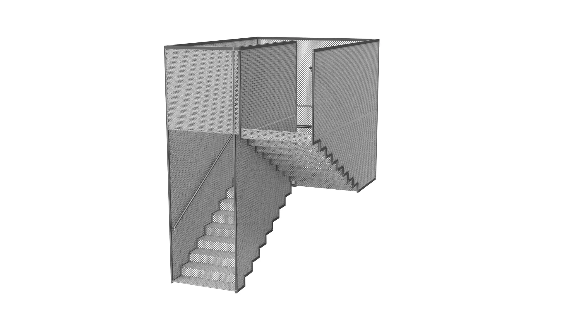 Hanging Red Staircase Low-poly 3D model_5