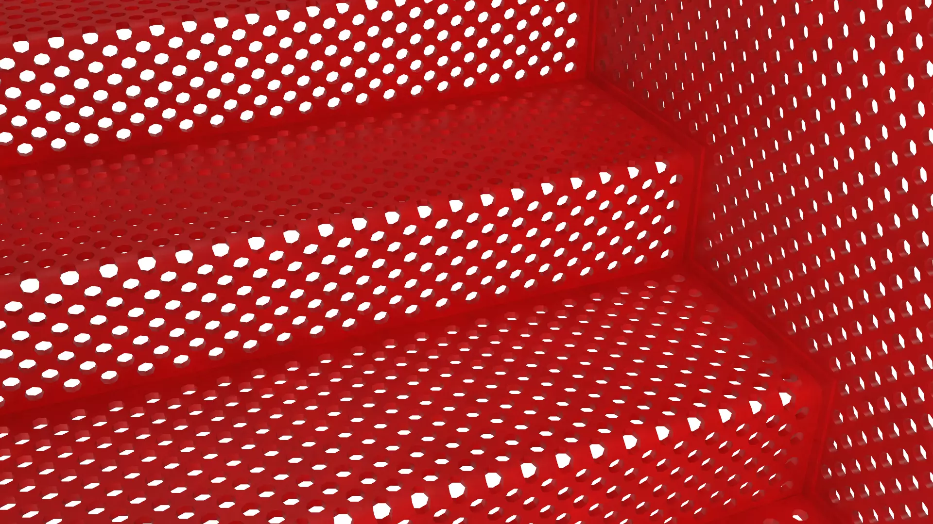 Hanging Red Staircase Low-poly 3D model_9