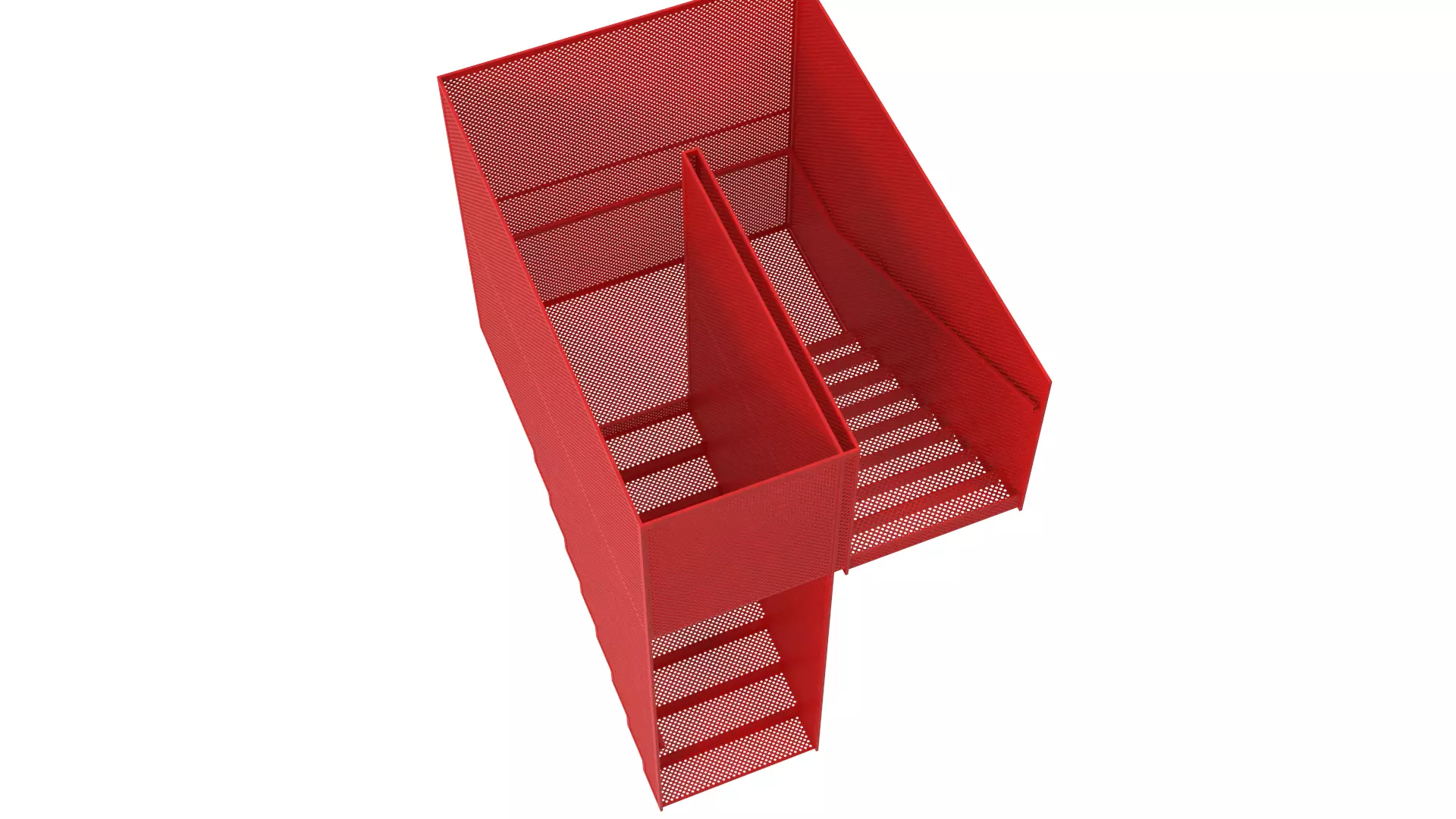 Hanging Red Staircase Low-poly 3D model_1