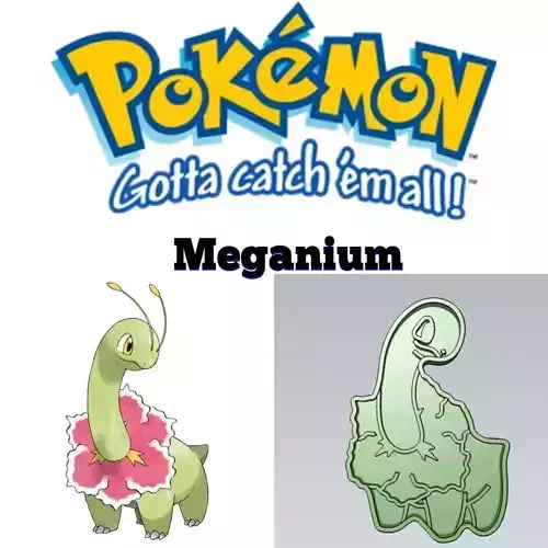 Amazing Pokemon Meganium Cookie Cutter Stamp Cake Decorating 