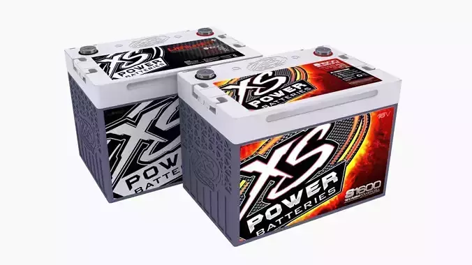 XS Power S1600 and Lithium Racing Batteries 3D Model Collection