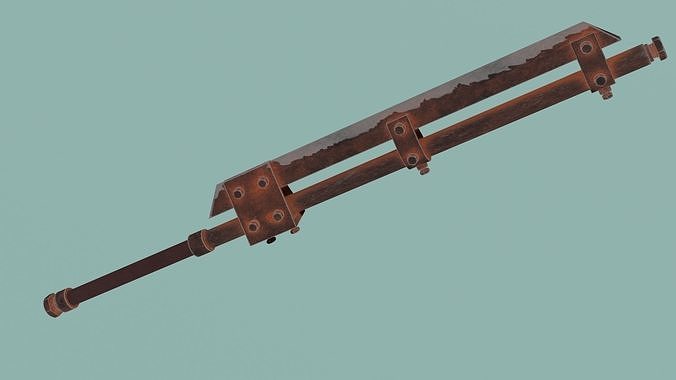 Post-apocalyptic homemade two-handed sword  3D model