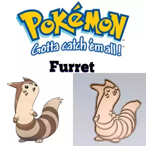 Amazing Pokemon Furret Cookie Cutter Stamp Cake Decorating 