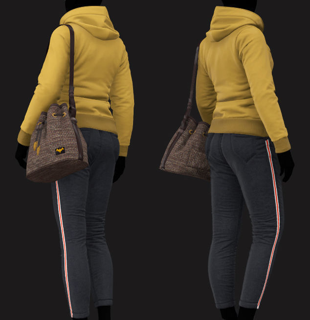 Women Hoody with Jeans 3D model_3