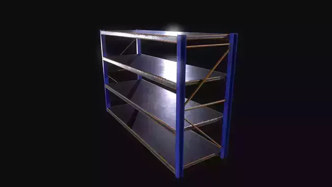 Metal Rack Blue 2 Low-poly 3D model