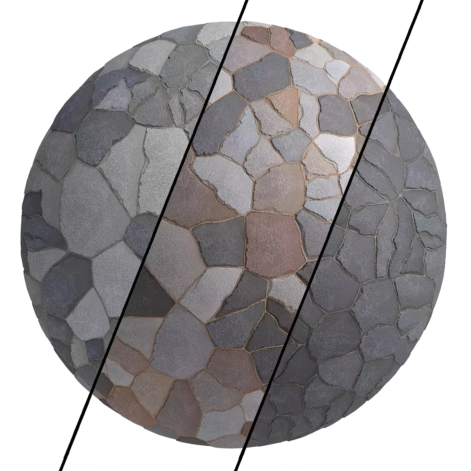 Ston Wall Material 1 - By 3 Color - Pbr By Sbsar - 4k Texture_0